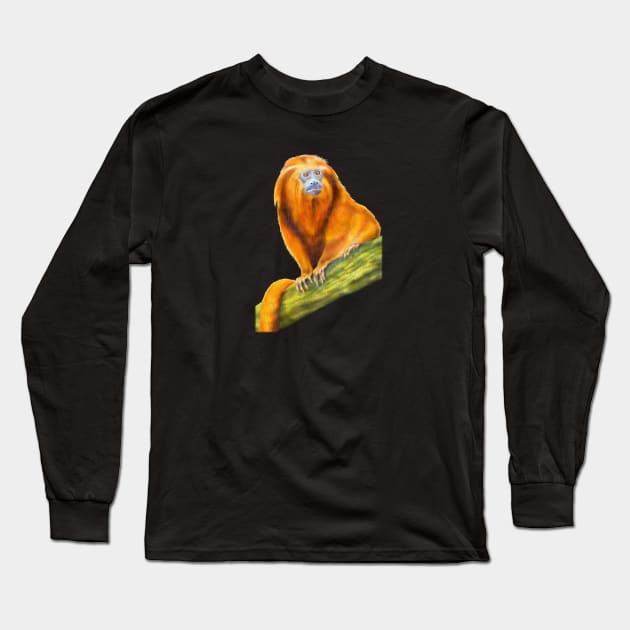 Golden Lion Tamarin Long Sleeve T-Shirt by Tim Jeffs Art